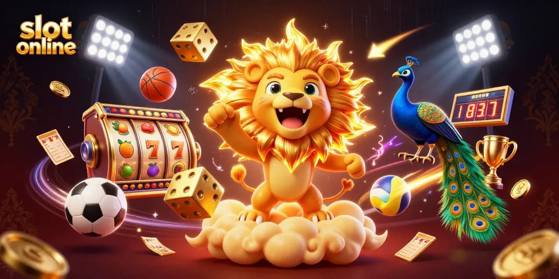Spin the reels and win big with slot online—ultra-detailed 3D illustration of themed characters and elements.