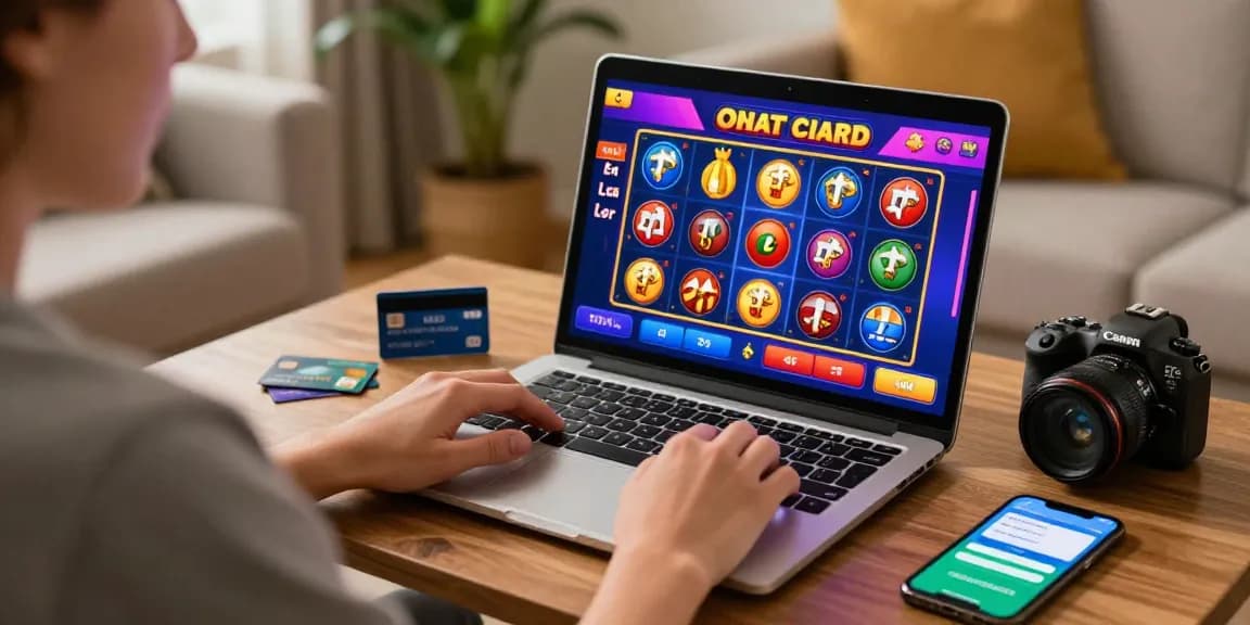 Engaging scene of online casinos that accept credit card with a player placing bets at home.