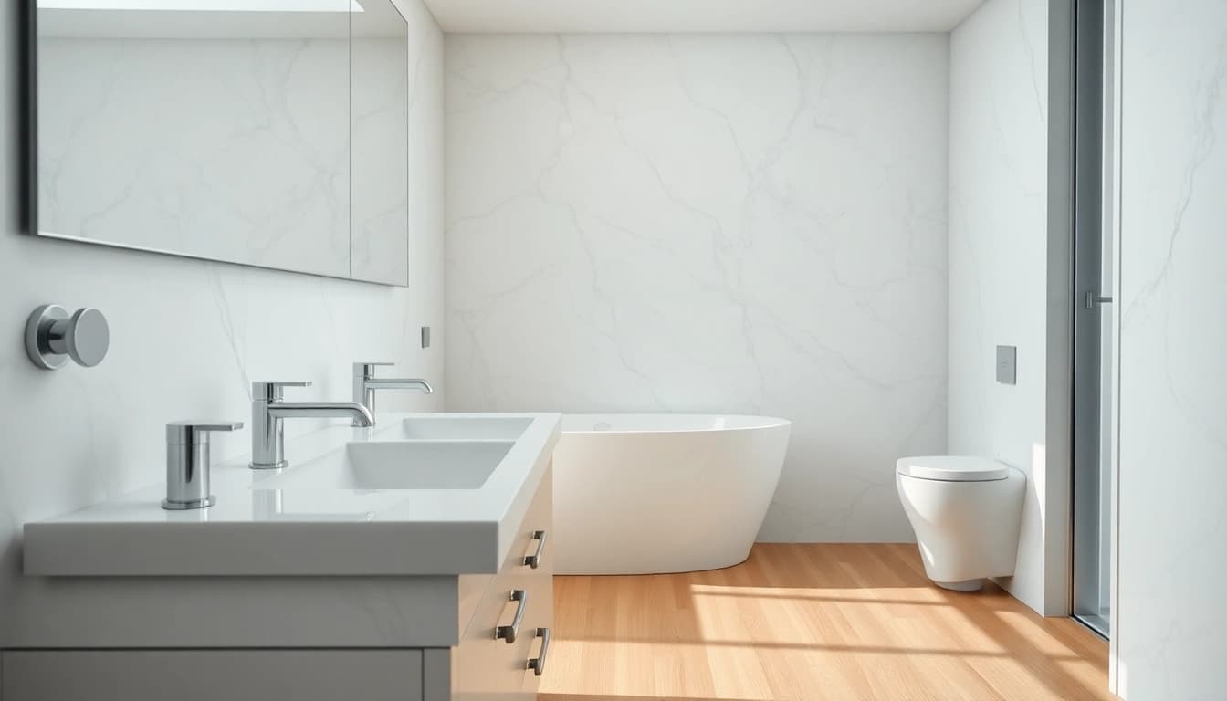 Optimale Sanitärausstattung von sonni sanitär in einem modernen Badezimmer.