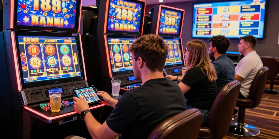 Engaged players enjoying slot88 games in vibrant online casino atmosphere.