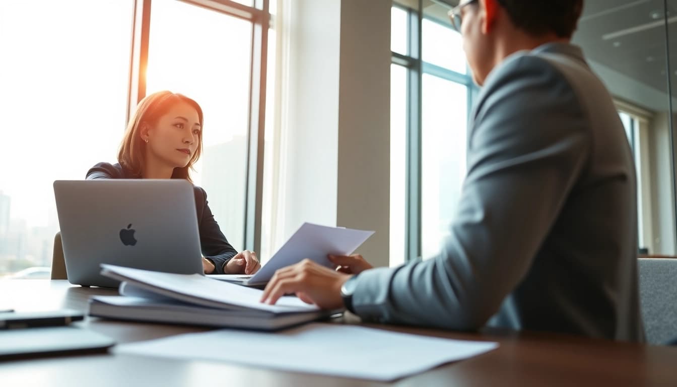 Consultation with a professional lawyer at https://www.marylandpersonalinjurylawyer.com in a modern office setting.