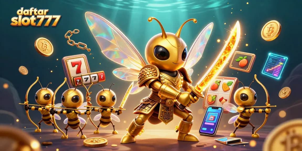 Saksikan daftar slot777 dalam ilustrasi kasino yang megah, menampilkan karakter menarik dan elemen permainan yang dinamis.