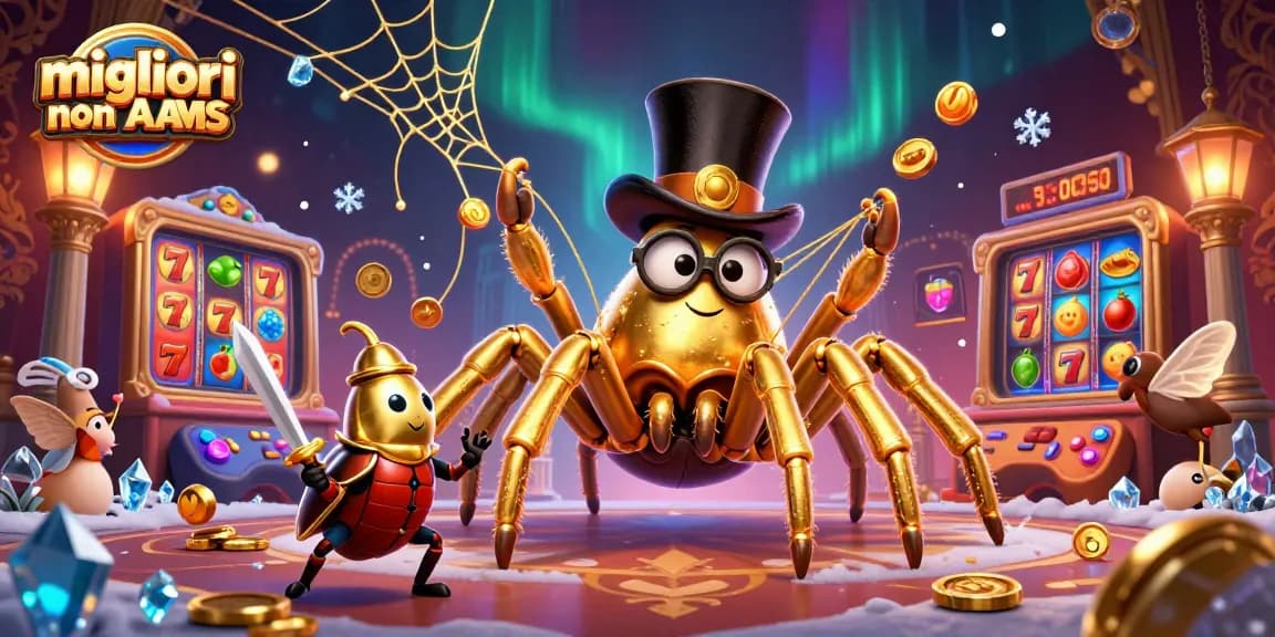 Gioco e divertimento nei migliori casino non AAMS con un ragno d'oro e un cavaliere coraggioso.