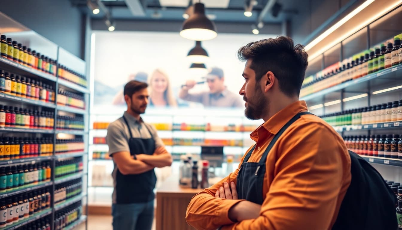 Engaging staff helps vapers find products at Vape Juice Depot, catering to all vapers—whether you’re a beginner or.