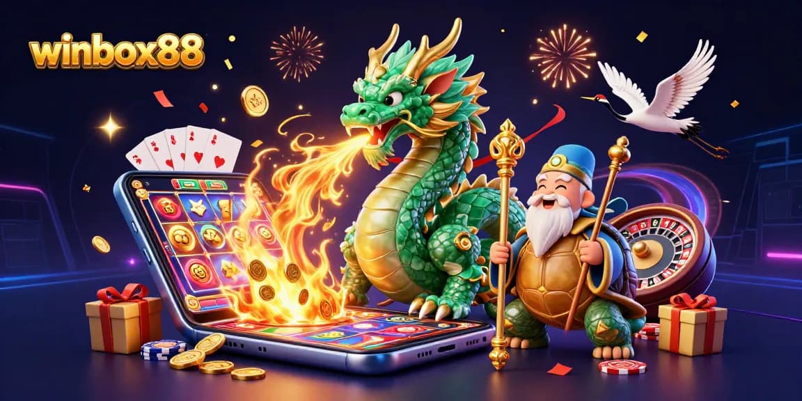 Engage in the ultimate winbox88 gaming adventure with a vibrant blend of characters and casino elements.