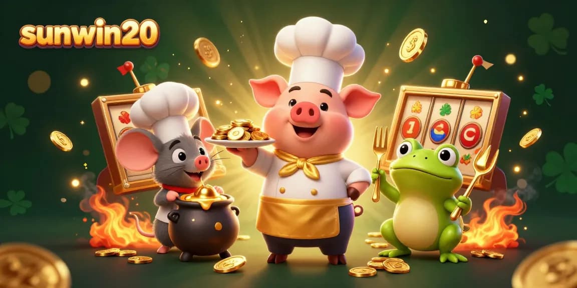 Engage with innovative gameplay at sunwin20 featuring a chef pig and critiqued gold gourmet coins.