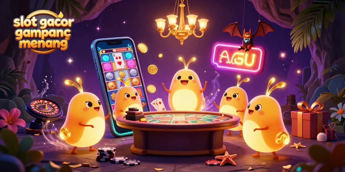 Spin the reels and win big with slot gacor gampang menang in this vibrant casino illustration.
