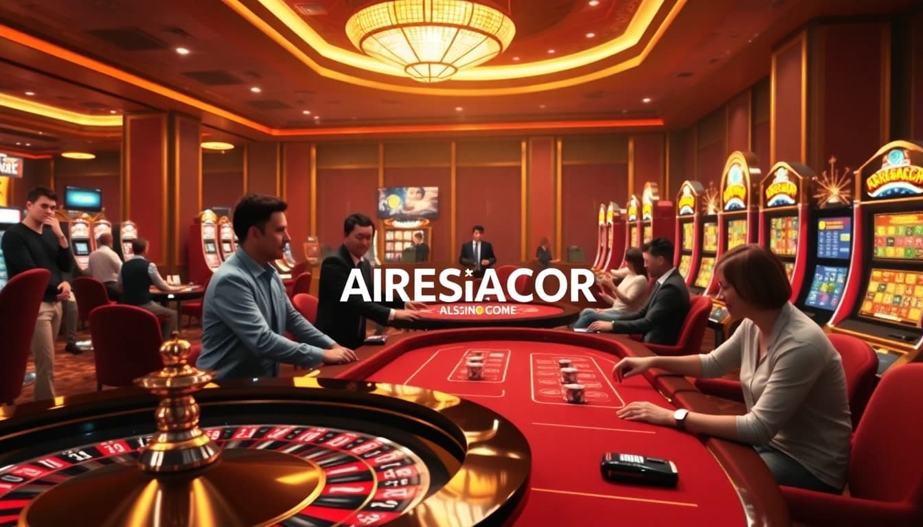 Experience the thrill of online gambling with ARESGACOR, featuring exciting games and vibrant casino visuals.