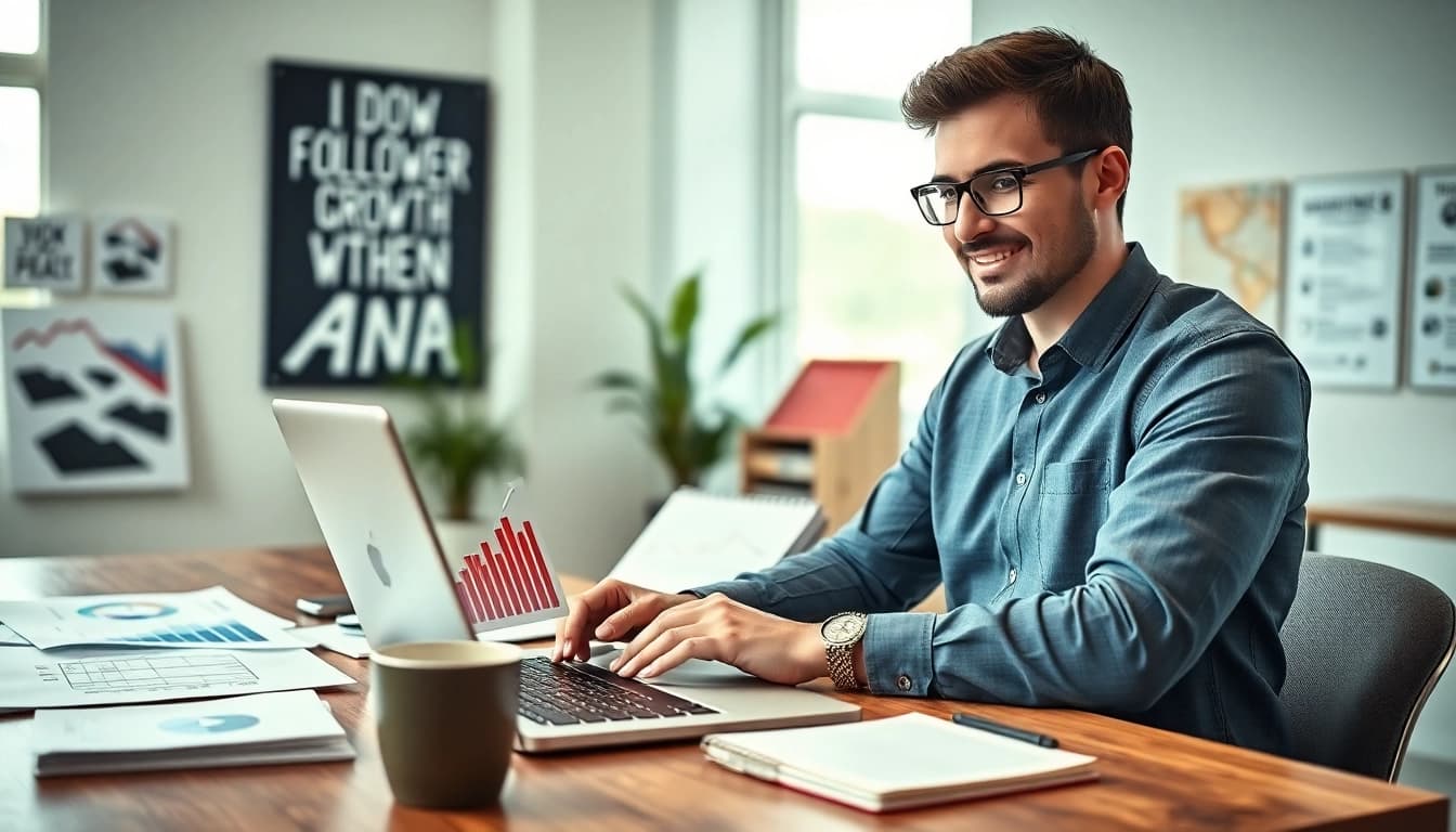 フォロワー 買うを分析しているマーケターのプロフェッショナルな画像