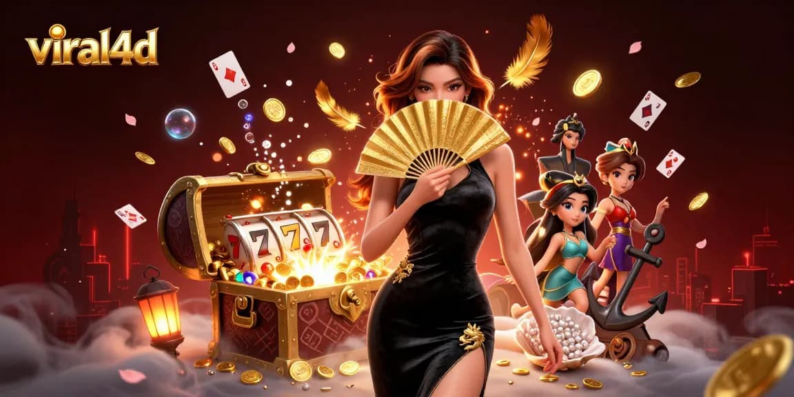 Experience thrilling wins with viral4d in this vibrant online casino scene featuring slot elements.
