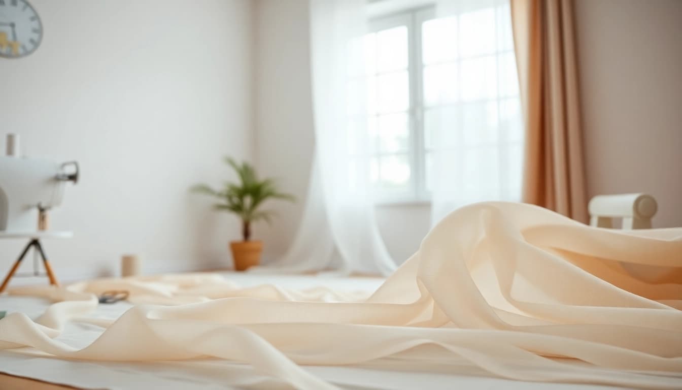 Mousseline stof met delicate plooien en dromerige uitstraling in een studio setting