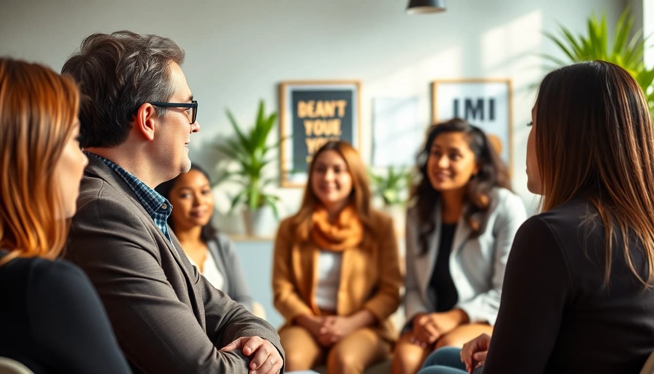 Find my true calling through personal coaching sessions in a modern office environment.