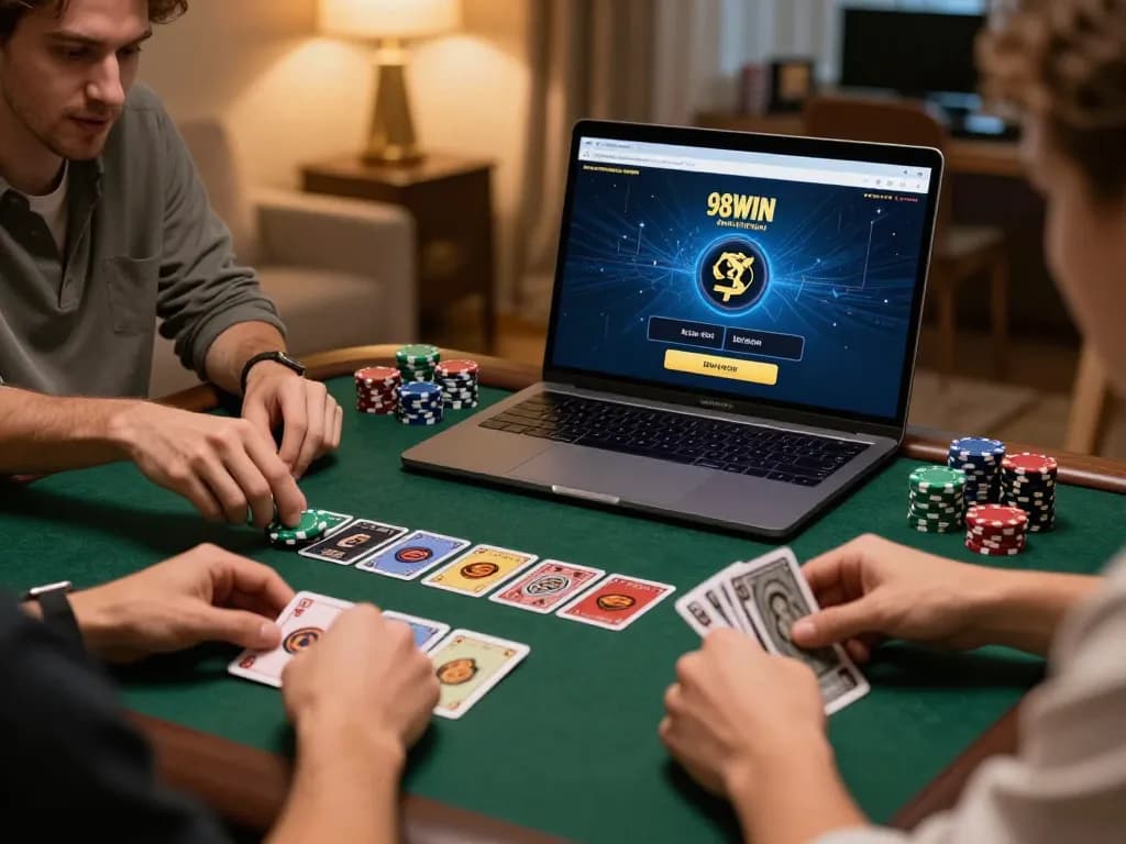 Experience the game 98win in an engaging online blackjack session with players strategizing their bets.