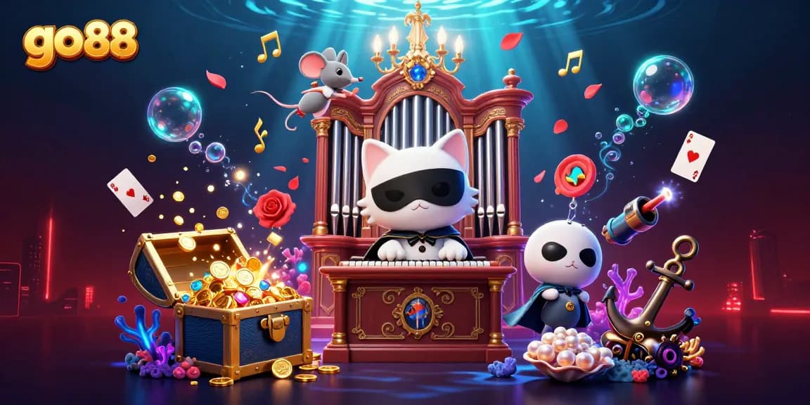 Engage with go 88's captivating casino experience in a lively underwater scene filled with vibrant elements.