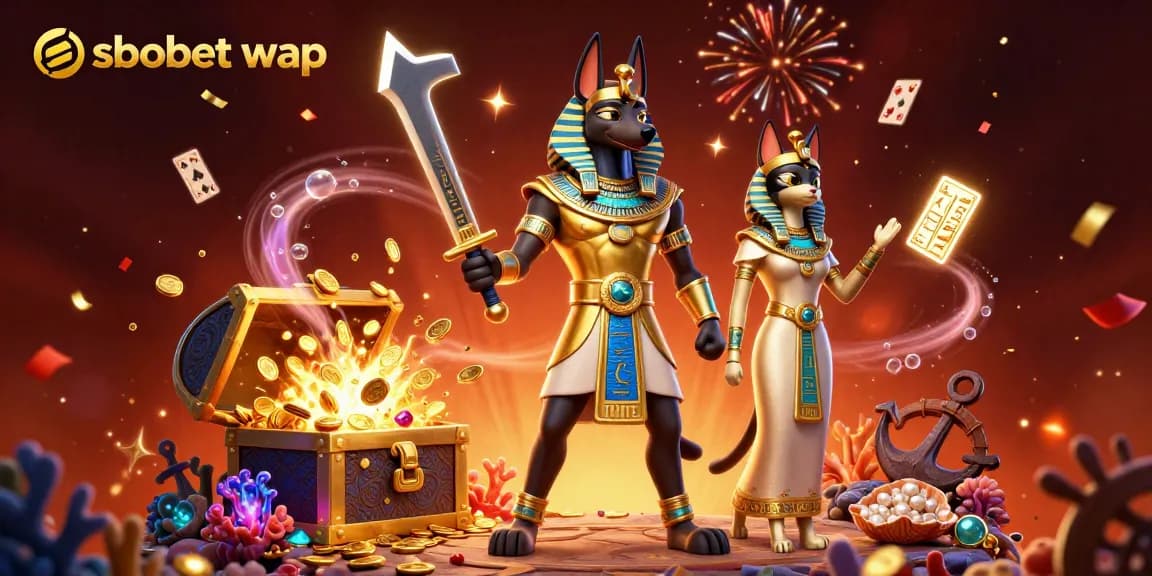 Experience sbobet wap mobile betting with vibrant characters, treasures around an Egyptian theme.