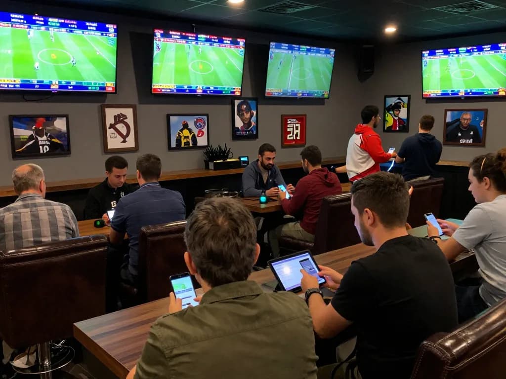 Bong da lu enthusiasts placing bets on live matches with vibrant atmosphere and exciting displays