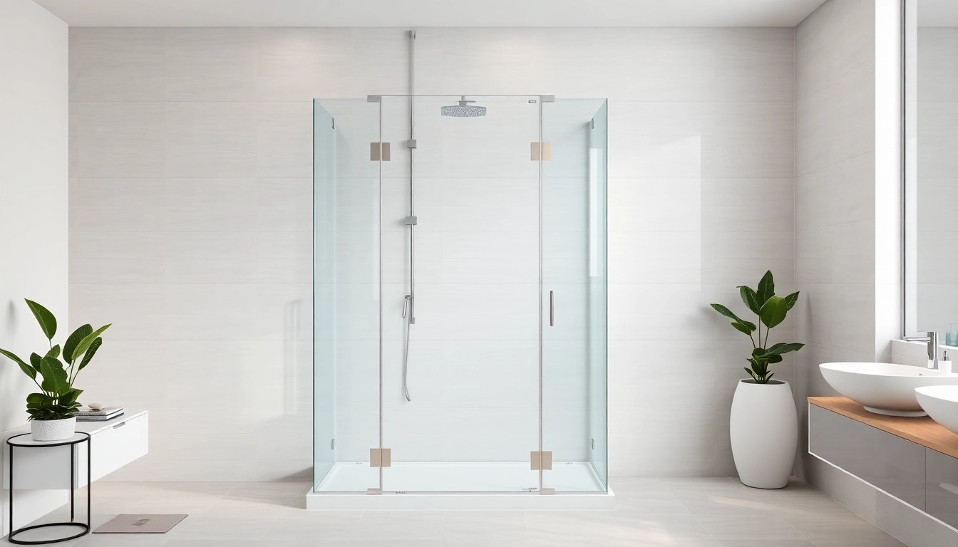 Duschkabine 90x90 in einem modernen Badezimmer mit eleganter Gestaltung und warmem Licht.