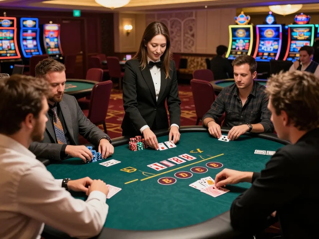 N188 game in action at a stylish poker table with players engaged and colorful chips in focus