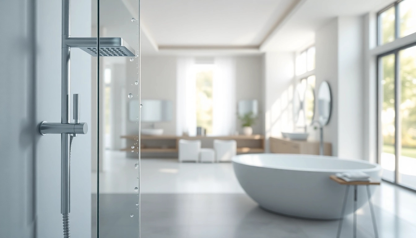 Experience elegant showers Australia in a luxurious bathroom setting with modern fixtures.