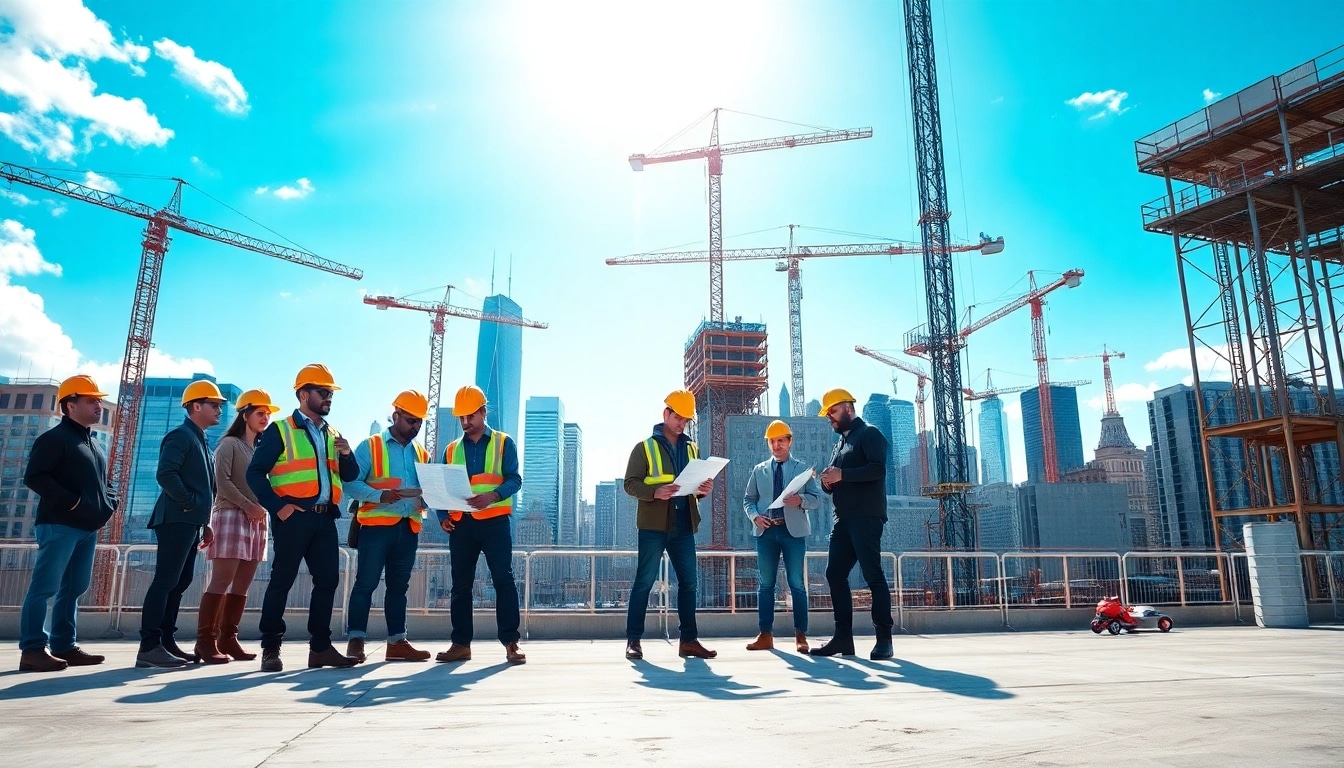 New York City Commercial General Contractor overseeing a high-rise construction project amidst the skyline.
