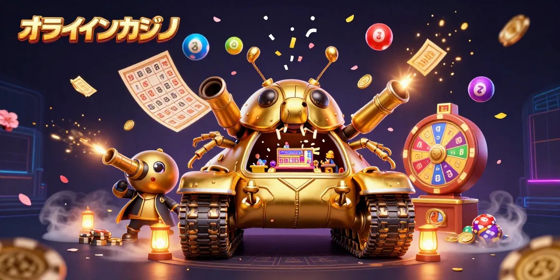 オンラインカジノを楽しむ賭博体験を描いた超詳細な3Dイラスト。