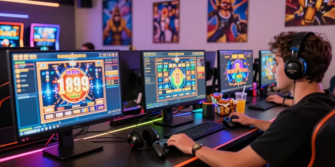 Exciting gaming scene showcasing slot depo 1k functionality with vibrant visuals and immersive ambiance.