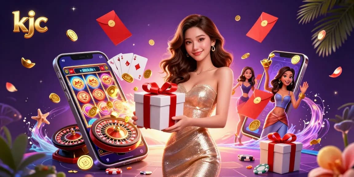 Engage with exciting games at KJC, featuring stunning visuals of festive gambling fun.