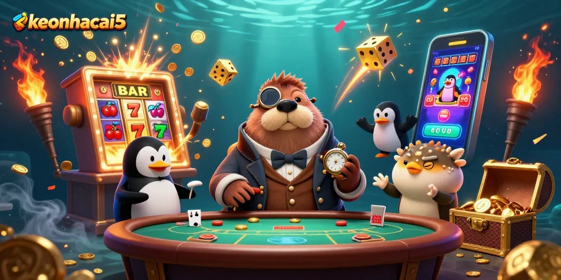 Experience dynamic underwater poker action with keonhacai5 featuring whimsical characters and jackpot elements.