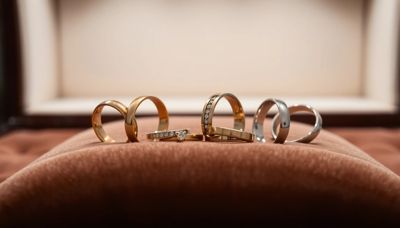 Showcasing exquisite mens wedding rings featuring diverse styles and metals for modern couples.