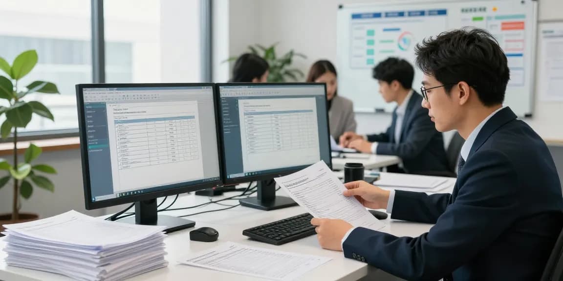 Verify and detect fake invoices in a professional document verification office.