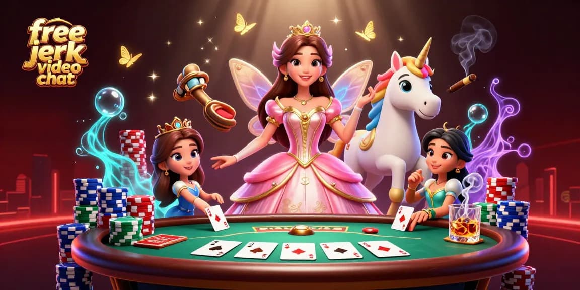 Engage in free jerk video chat with vibrant characters and rich gambling elements in a stunning scene.