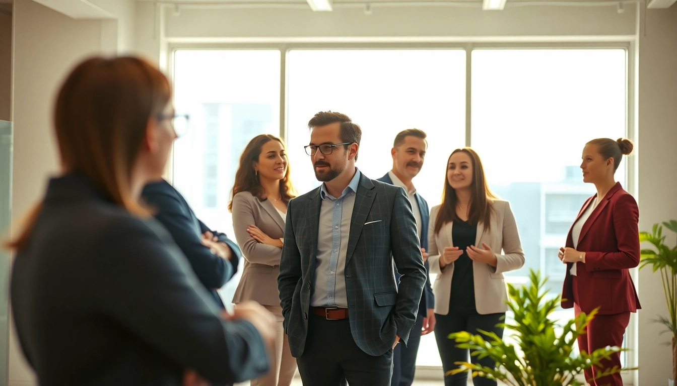 Enhance coaching leadership with a professional team engaging in collaborative discussions.