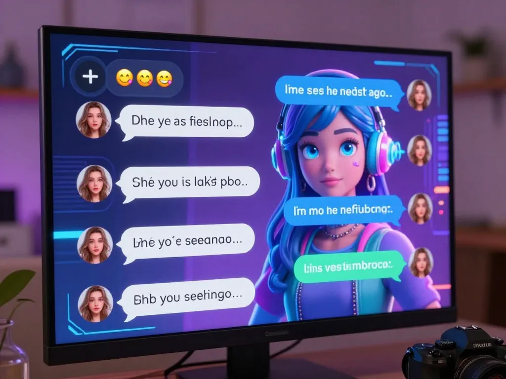 Engaging in a spicy chat with a vibrant AI character on a digital interface, highlighting interactive elements.