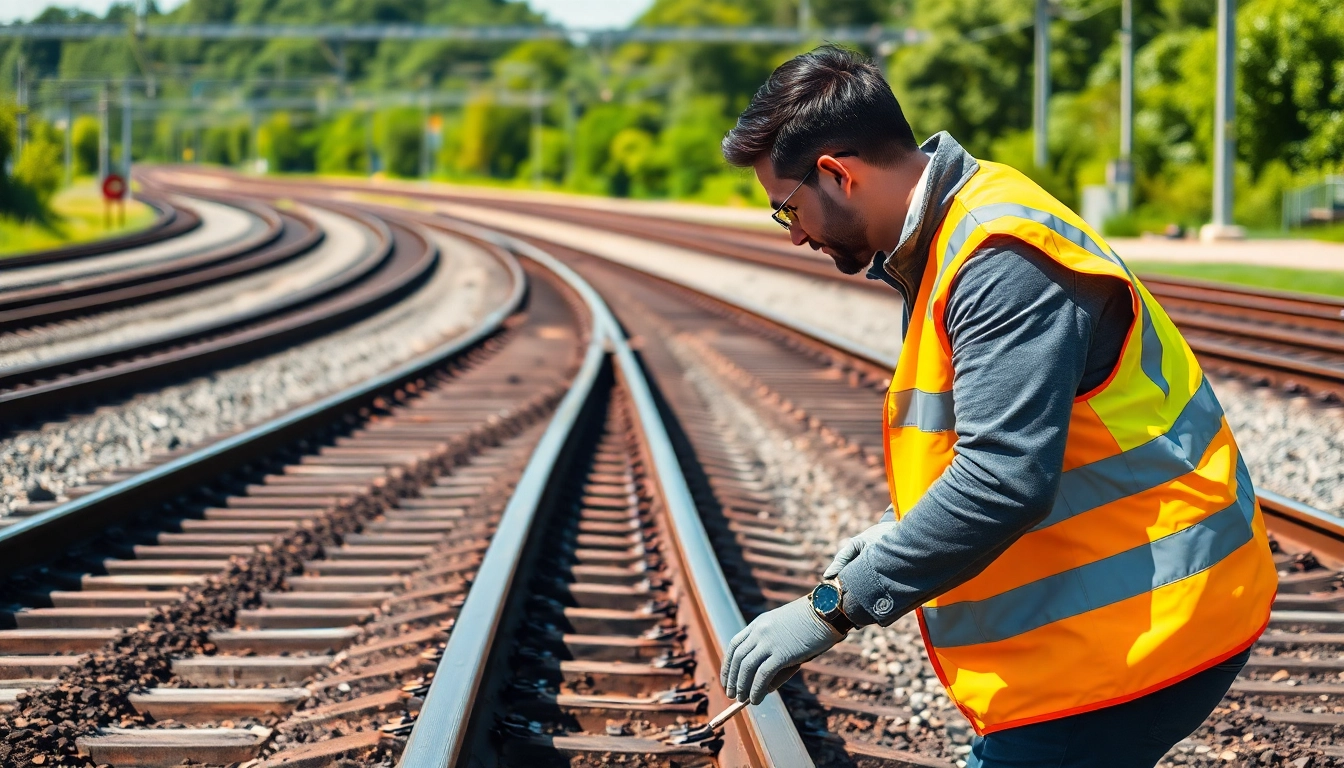 Track Inspectors Near Me checking railway tracks for safety standards