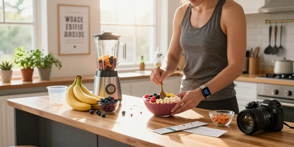 Healthy breakfast preparation showcasing the best weight loss app in a vibrant kitchen.