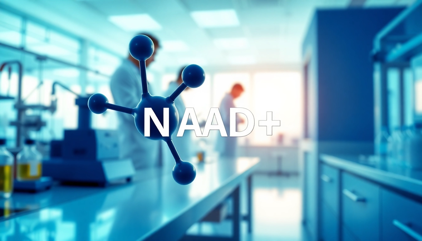 NAD+ molecular structure in a laboratory setting highlighting scientific inquiry.
