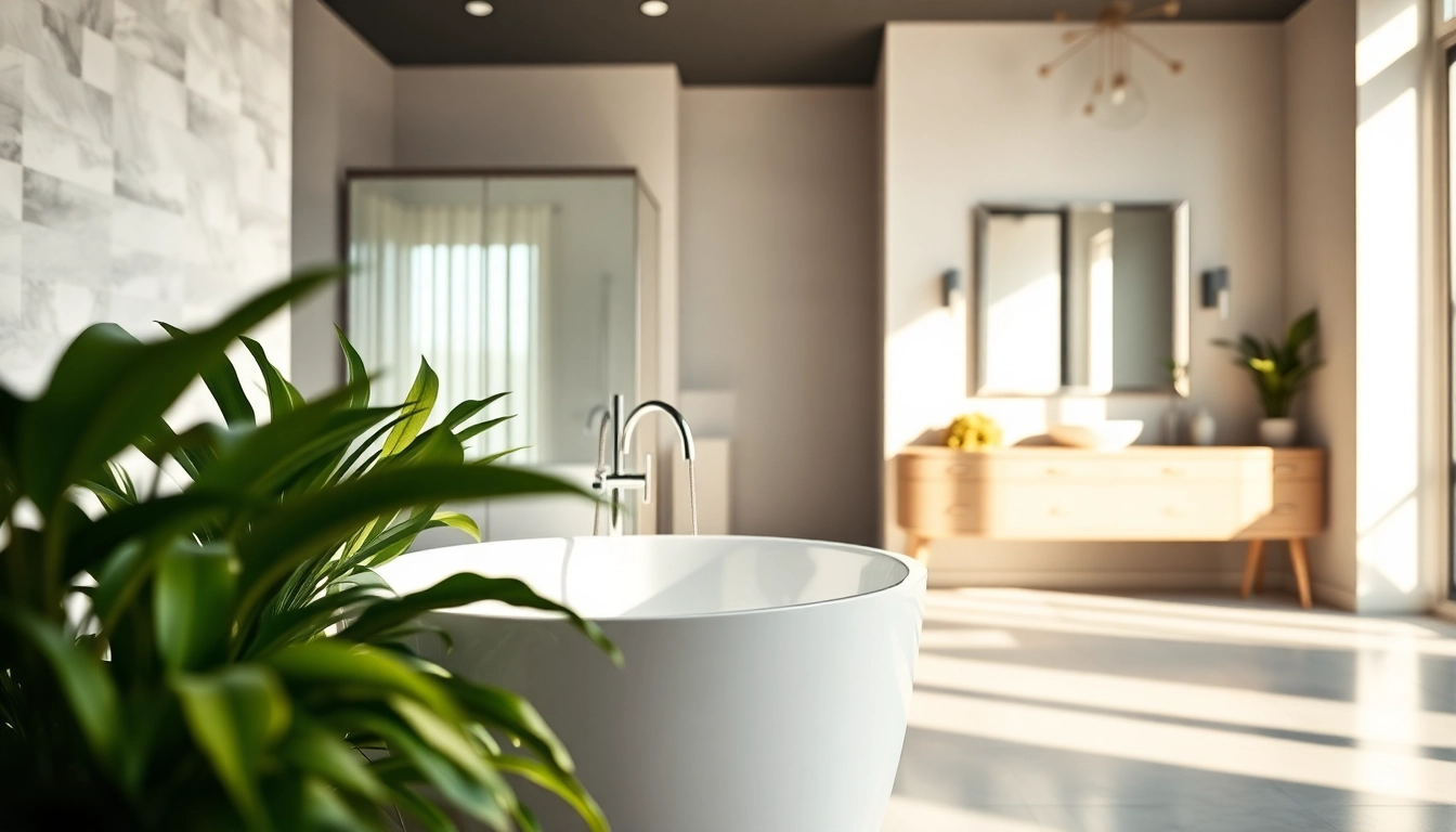 Stunning view of modern bathroom renovations near me with elegant fixtures and serene atmosphere.