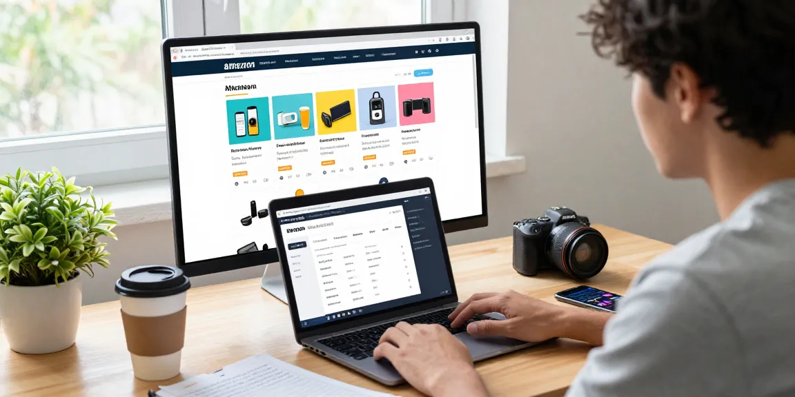 Optimizing product listings for visibility with a listing ptimization service in a bright workspace.