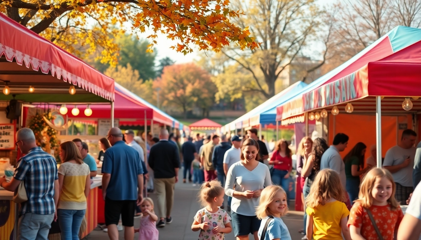 Captivating scene of Clarksburg events with families enjoying the festival atmosphere outdoors.