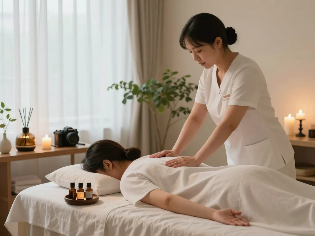 안락한 조명과 차분한 분위기를 가진 평화로운 웰니스 스파에서 논현동마사지로 이완을 경험하세요.