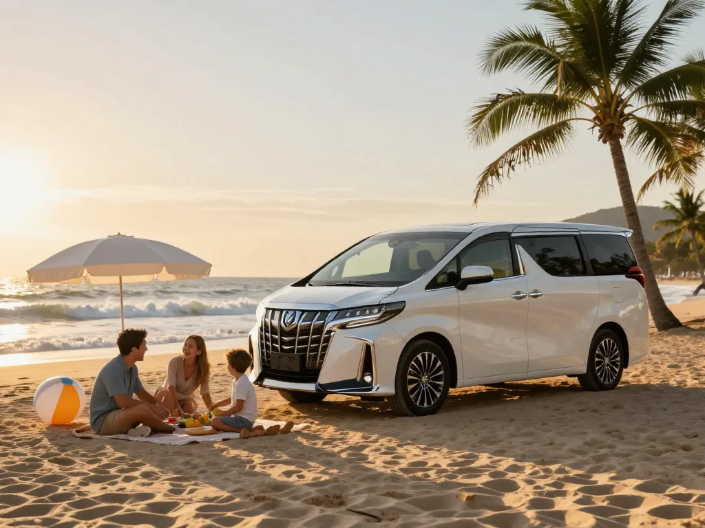 Trải nghiệm du lịch sang trọng với thuê xe Alphard tại Hồ Chí Minh cho các buổi picnic trên bãi biển và những khoảnh khắc gia đình đáng nhớ.