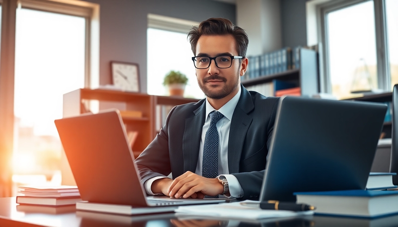 Clearwater truck accident attorney consulting in a professional office.