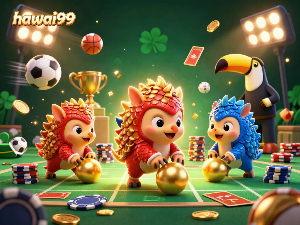 Engage in exciting gameplay at hawai99 with dynamic pangolins and vibrant casino elements.