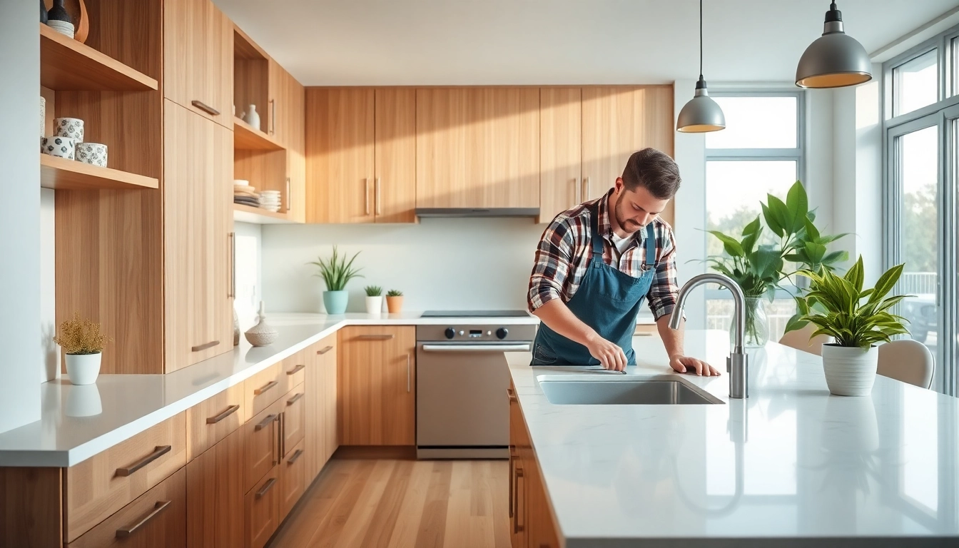 Revitalize your living space with a creative home renovation showcasing a modern kitchen remodel.