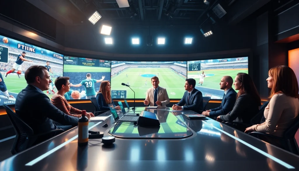 스포츠중계 분석가들이 활기차게 토론하는 모습