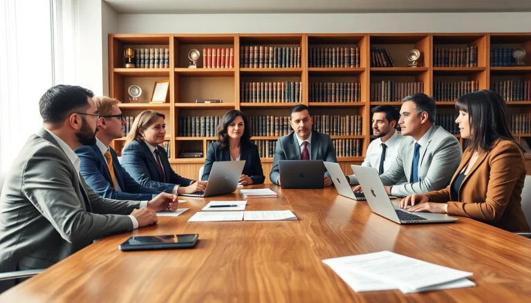 Attorneys collaborating on a case at https://www.shiverhamilton.com's modern office.