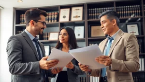 Discussing legal strategies at https://www.mainorellis.com in a professional office setting.