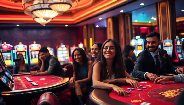 Experience exciting gaming moments at https://mega888tm.club with a vibrant casino setting and joyful players.