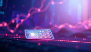 Menarik perhatian dengan virus4d melalui visual tiket lotere futuristik yang bercahaya.