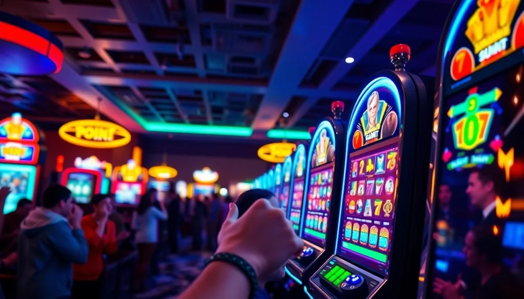 Menangkan slot gacor dengan suasana kasino yang penuh semangat dan mesin slot yang berwarna-warni.